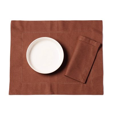 Set americana in misto cotone-lino con orlo a giorno